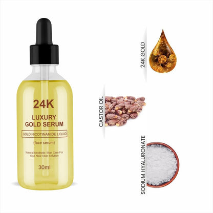 24K Gold Face Serum improves Dullness Reduces fine lines (30 ml) Pack of 1
