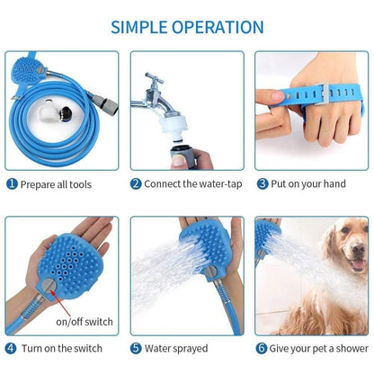 Pet Bathing Tool - Cleaning Washing Massager Scrubber Brush for Dog